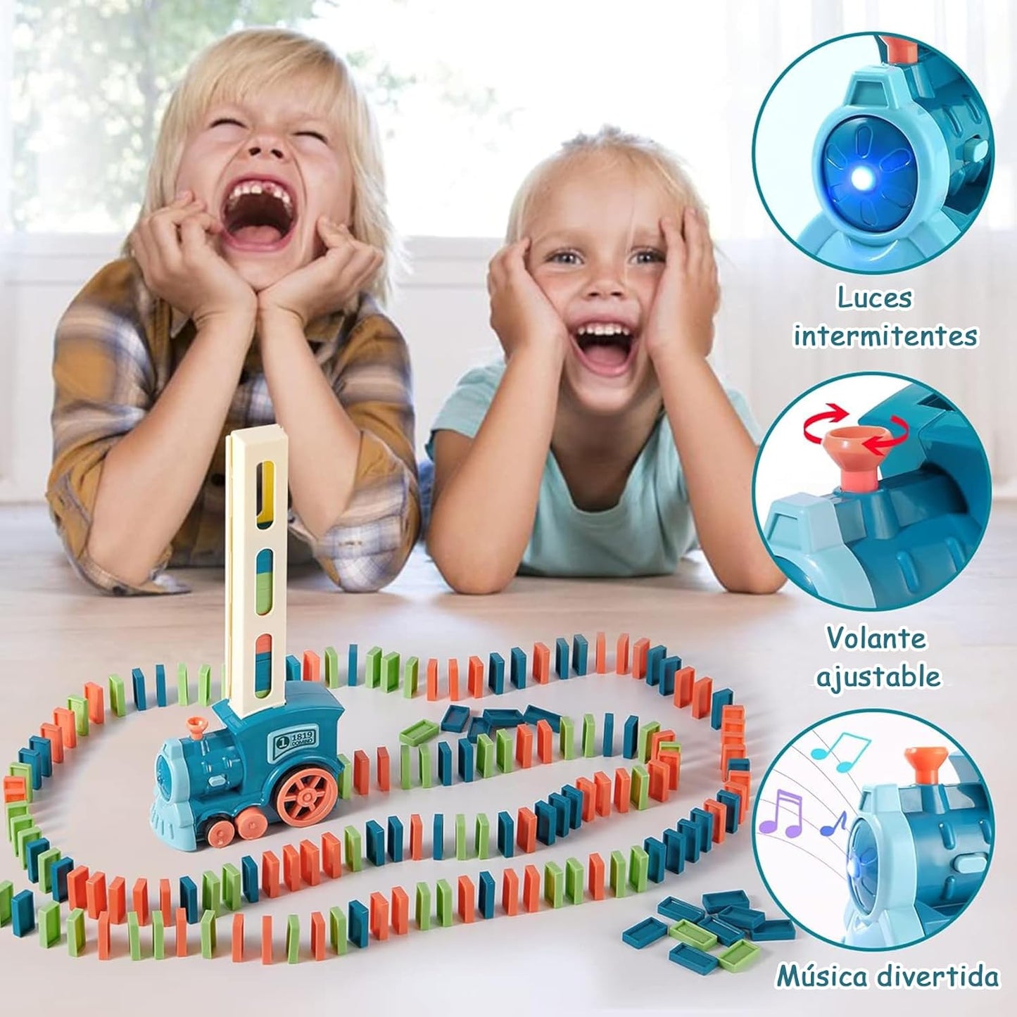 DomiTrain™ l Tren Dominó Montessori – 60 Piezas