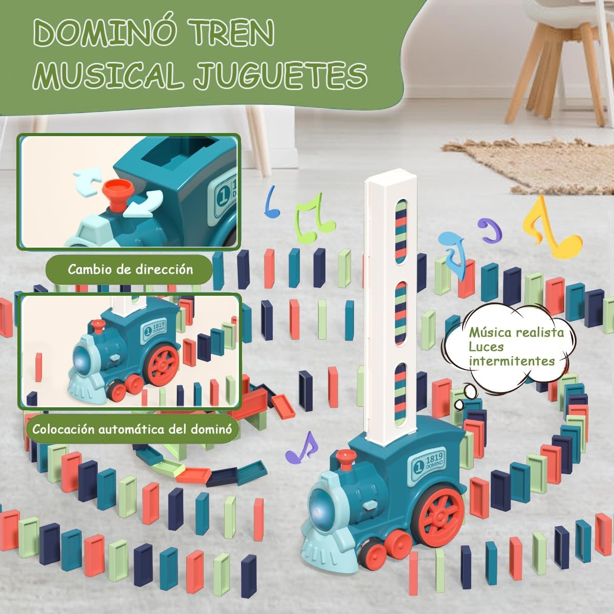 DomiTrain™ l Tren Dominó Montessori – 60 Piezas
