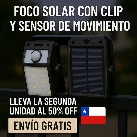 SolarClip™ l Lampara Solar LED Clip y Sensor de Movimiento