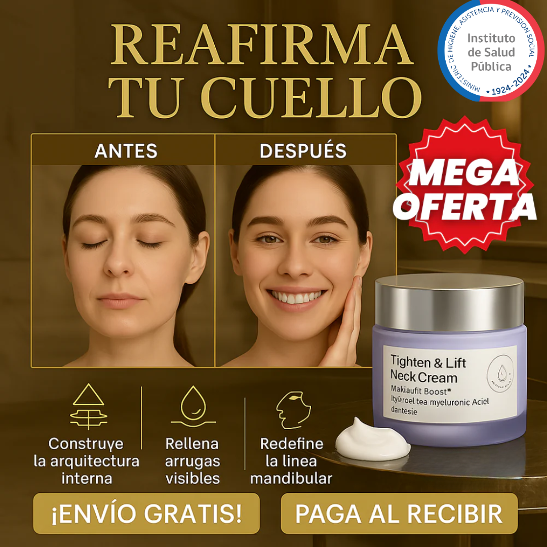 NeckLift™ – Crema Lifting Reafirmante para el Cuello, Rejuvenece, Tensa y Elimina la Flacidez