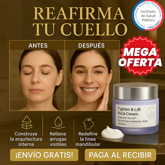 NeckLift™ – Crema Lifting Reafirmante para el Cuello, Rejuvenece, Tensa y Elimina la Flacidez